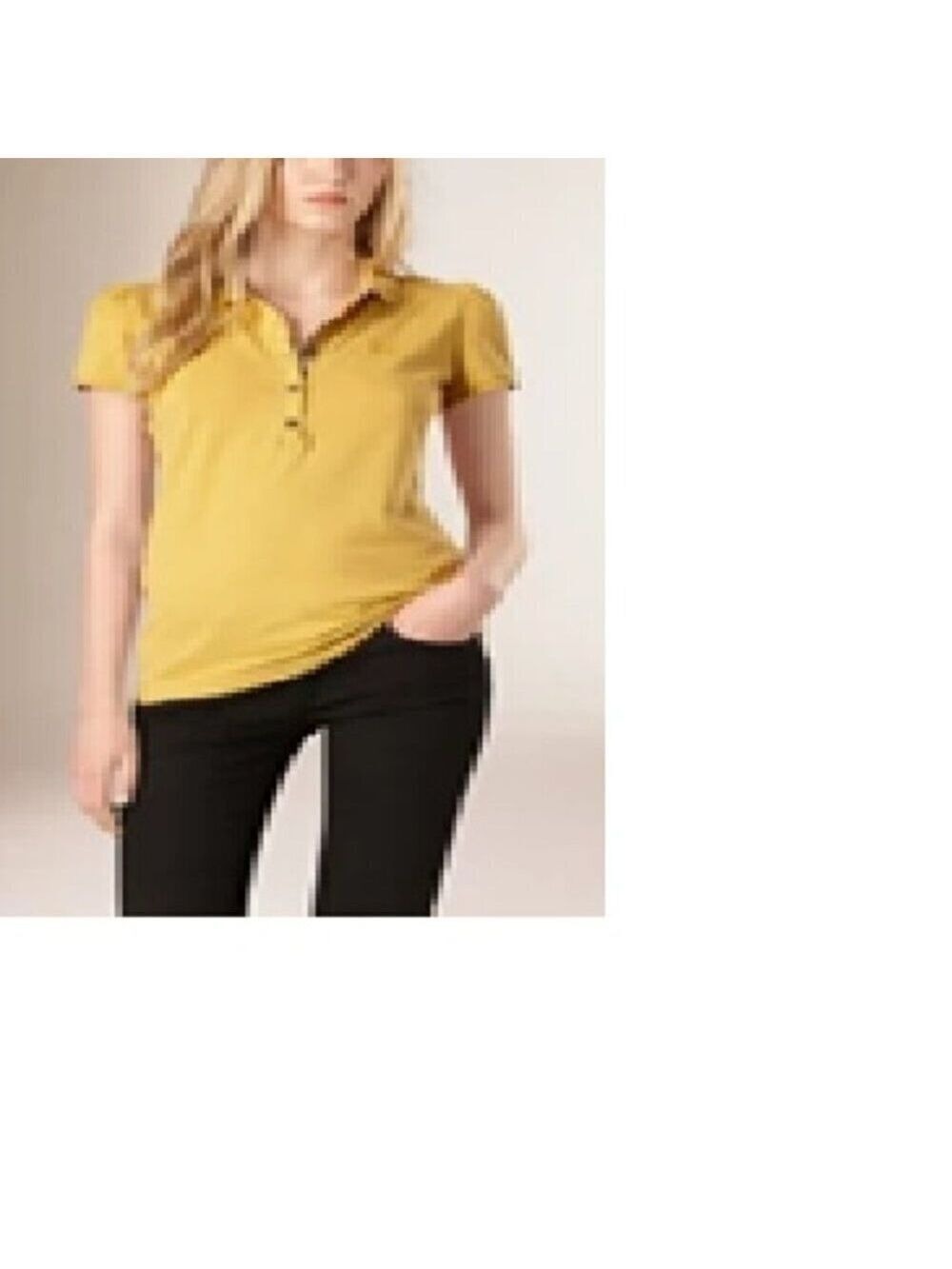**NWOT** Burberry Brit Check Placket Polo Shirt Yellow M